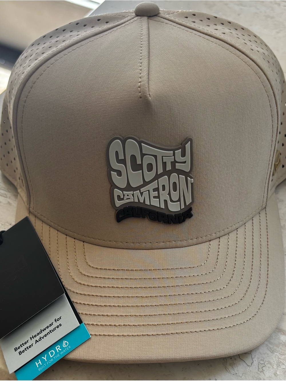 NWT SCOTTY CAMERON GALLERY MELIN Odysea SC Wavey Type Patch Golf Hat Khaki🔥